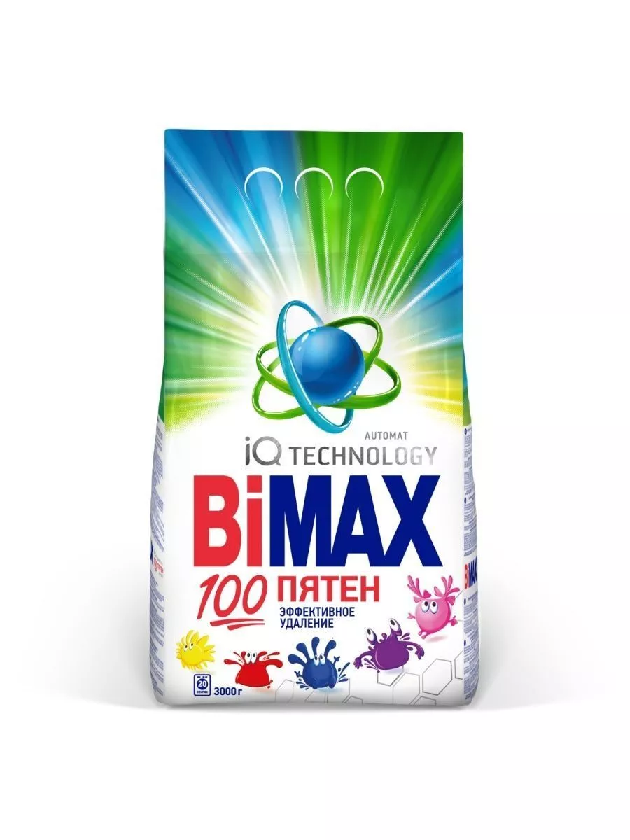 BIMAX 100 Пятен Automat. Средство моющее синтет. порошкообр. универс. 3000 гр.